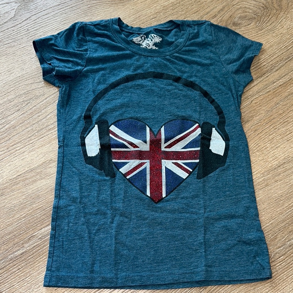 Signorelli Blue Graphic Tee with UK 🇬🇧 flag Design